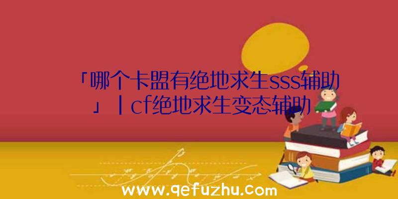 「哪个卡盟有绝地求生sss辅助」|cf绝地求生变态辅助